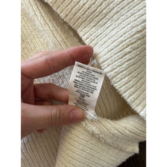 Free People By the Campfire Ivory Oversized Long Sleeve Boho Cardigan Sz M - Picture 6 of 7